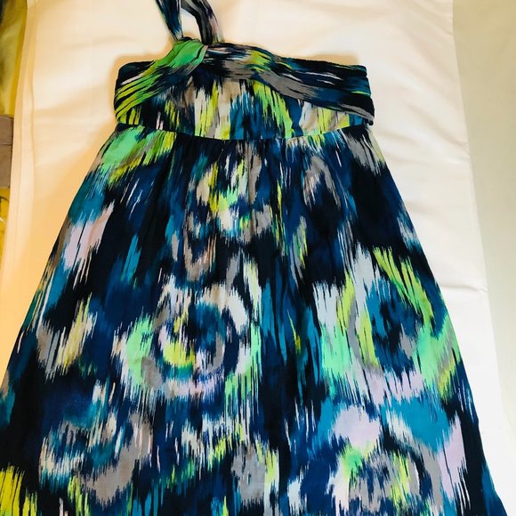 Ann Taylor LOFT Abstract Print One Shoulder Dress - Picture 4 of 16